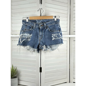 Vintage Levis Shorts Women 29 Blue Jean Cutoff Orange Tab Made In USA High Rise